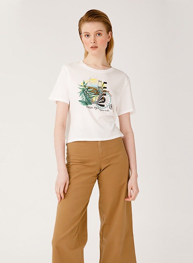 Biggdesign Biggdesign Printed Short Sleeve Women's T-Shirt Soft Cotton  - Image 1