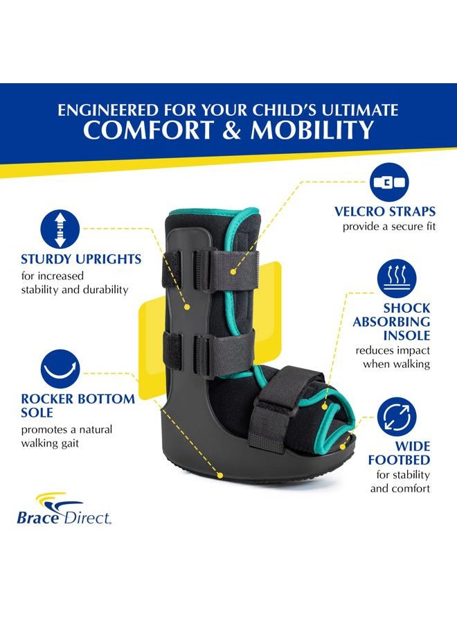 Brace Direct Pediatric Fracture Boot – Kids Walking Boot for Foot Fractures, Ankle Sprains & Post-Op Recovery, Green (Large, US Kids 11.5K–1.5) - Image 3