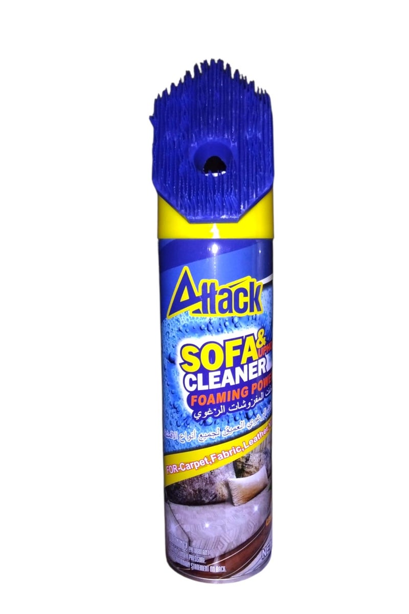 Attack منظف المفروشات الرغوي لجميع أنواع الأقمشة برائحة الليمون، 500مل