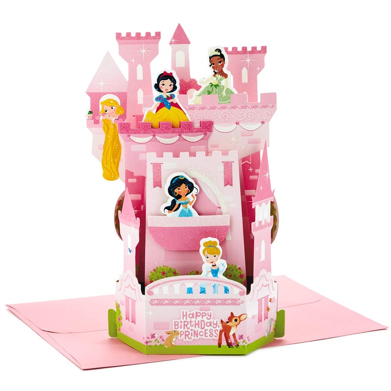 Hallmark Paper Wonder Disney Princess Pop Up Birthday Card for Kids (Castle) - Image 1