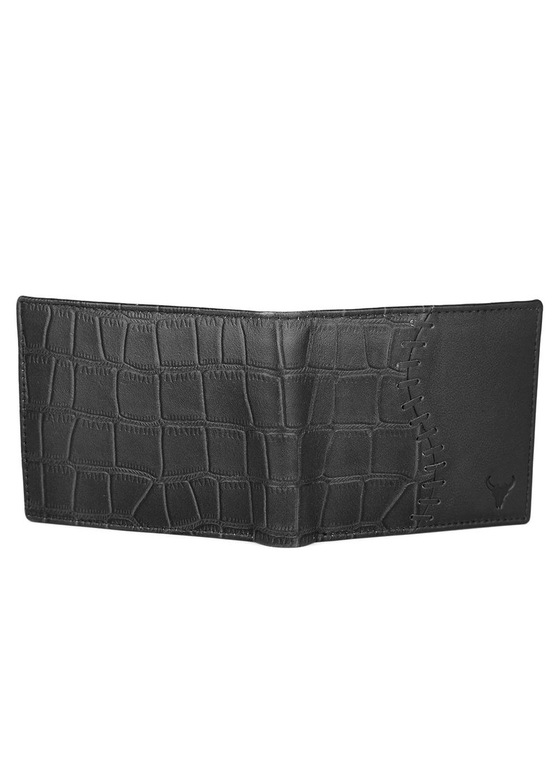 Napa Hide Black Leather Wallet for Men I 4 Card Slots I 2 Currency Compartments I 1 ID Window I 3 Secret Compartments I External Card Slot I 1 Coin Pocket  - Image 4