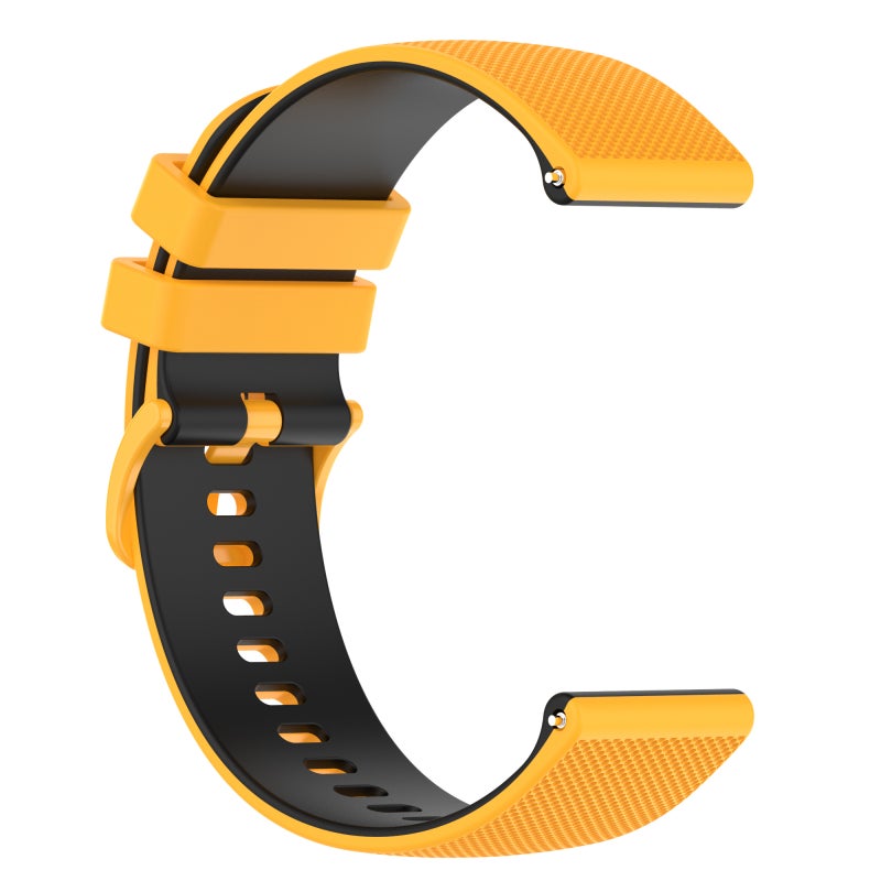 erorex For Garmin Venu 20Mm Checkered Two-Color Silicone Watch Band(Yellow+Black) - Image 2