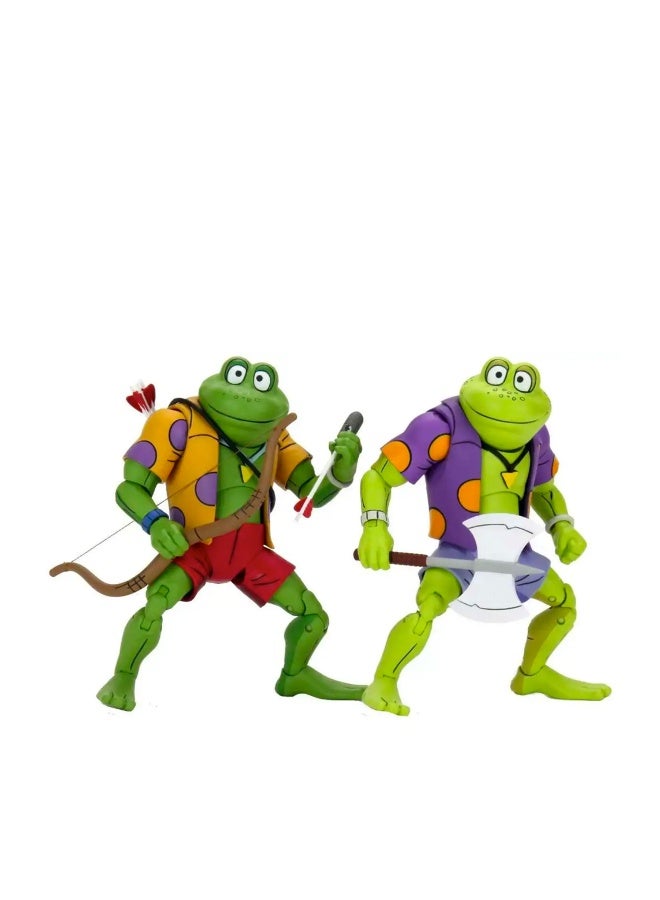 NECA سلاحف النينجا المراهقون (كرتون) - مجموعة شخصيات العمل من راسبوتين وجنكيز من نيكّا
