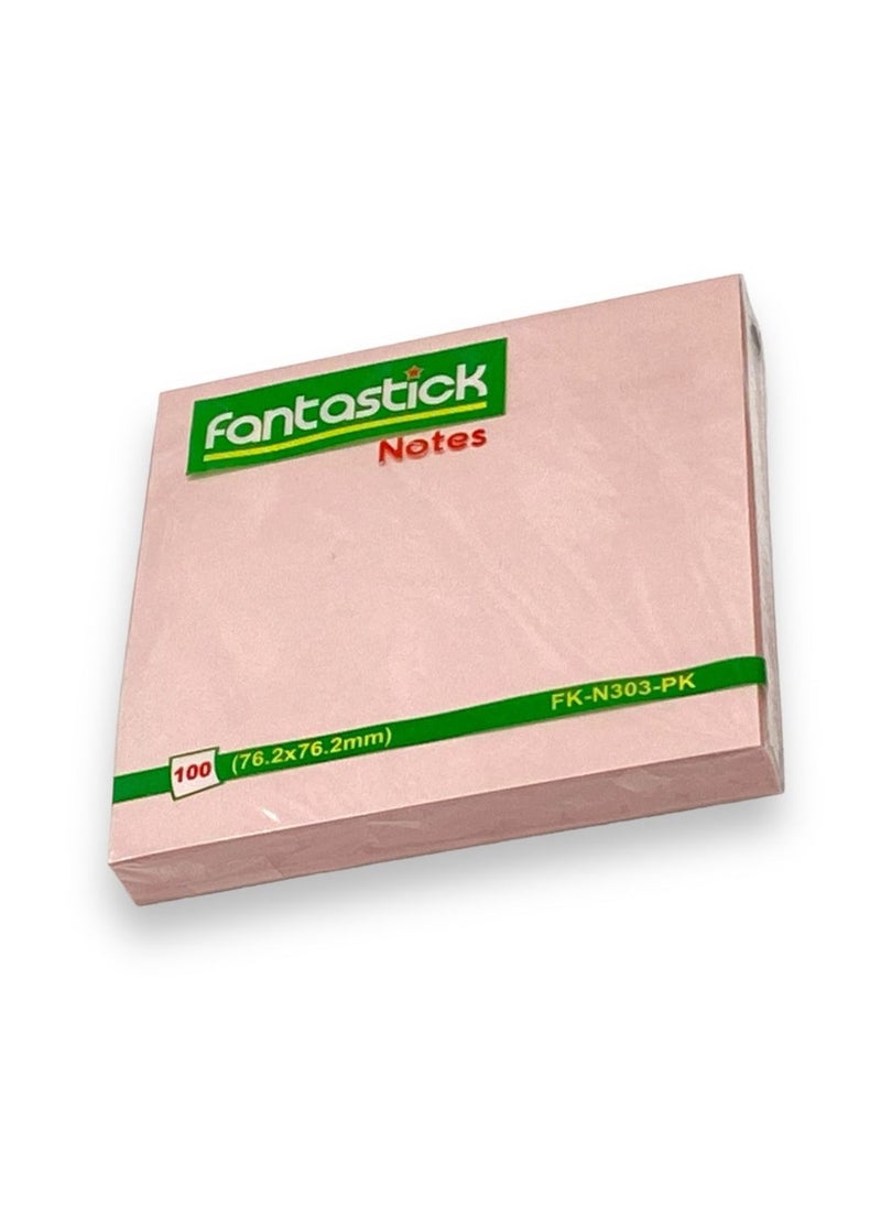 Fantastick 100-Piece Sticky Notes 3x3 Inch Size Peach  - Image 1