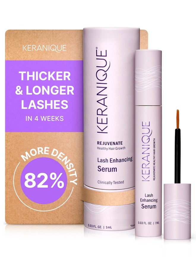 Keranique - Lash Serum - Eyelash Growth Serum For Women With Thin & Brittle Eye Lashes - Intense Eyelash Serum For Growing Long Natural Eyelashes - Volumizing & Enhancing Anti-Aging Grow Boost Serum - Image 1