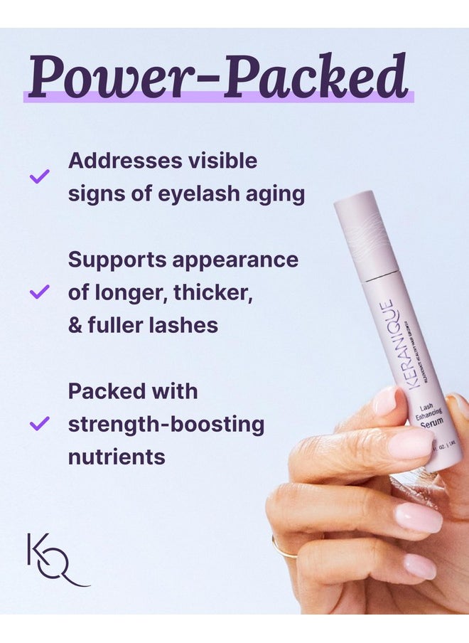 Keranique - Lash Serum - Eyelash Growth Serum For Women With Thin & Brittle Eye Lashes - Intense Eyelash Serum For Growing Long Natural Eyelashes - Volumizing & Enhancing Anti-Aging Grow Boost Serum - Image 1