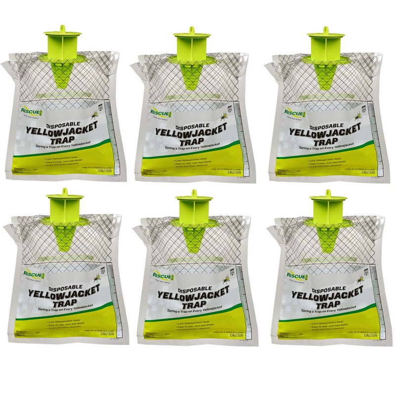 RESCUE! Disposable Summer Yellowjacket Trap - Mountain & Pacific Formula - 6 Traps - Image 1