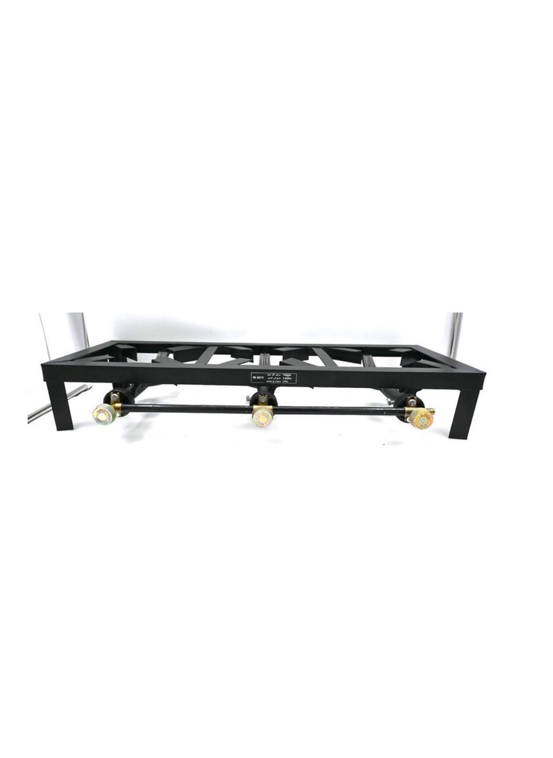 Microplus - Three Burner LPG Gas Stove 3.0Kpa | Camping | Picnics | Outdoor | Indoor Black PS-8019 - Image 1