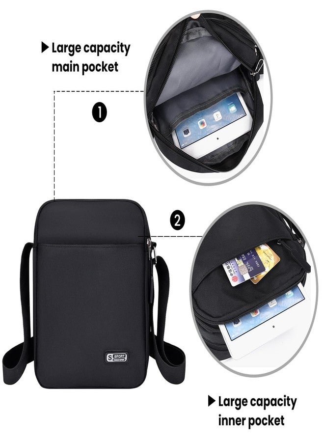 GUSTAVE® Sling Bag For Men - Compact, Adaptable & Waterproof 20x7.5x24cm Classic Black Crossbody/Shoulder Bag With Multi-Compartments For Daily Essentials - Image 3