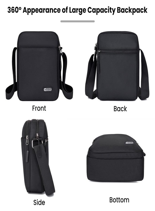GUSTAVE® Sling Bag For Men - Compact, Adaptable & Waterproof 20x7.5x24cm Classic Black Crossbody/Shoulder Bag With Multi-Compartments For Daily Essentials - Image 5