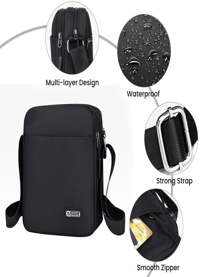 GUSTAVE® Sling Bag For Men - Compact, Adaptable & Waterproof 20x7.5x24cm Classic Black Crossbody/Shoulder Bag With Multi-Compartments For Daily Essentials - Image 4