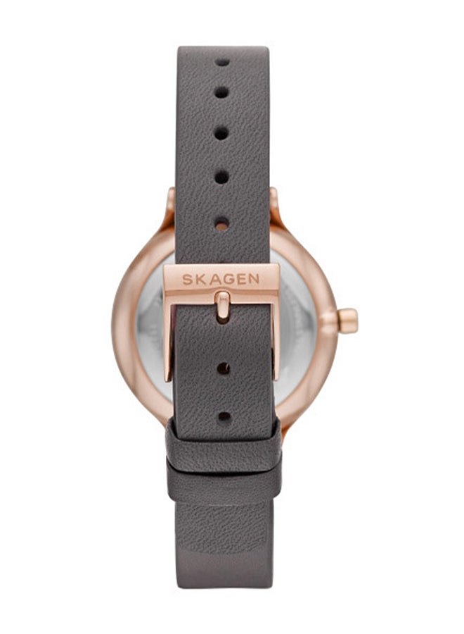 Skagen ساعة يد جلدية دائرية الشكل للنساء SKW2909 - 30 مم - Image 2