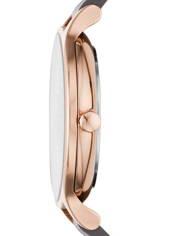 Skagen ساعة يد جلدية دائرية الشكل للنساء SKW2909 - 30 مم - Image 3