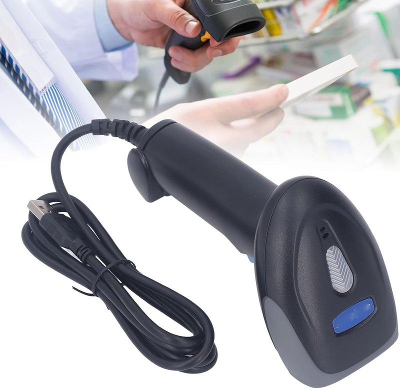 ماسح الباركود USB، تصميم مريح متعدد الأغراض، وظيفة الذاكرة، قارئ الباركود أحادي وثنائي الأبعاد، وضع المسح التلقائي لمكتبة الكتب - Image 2