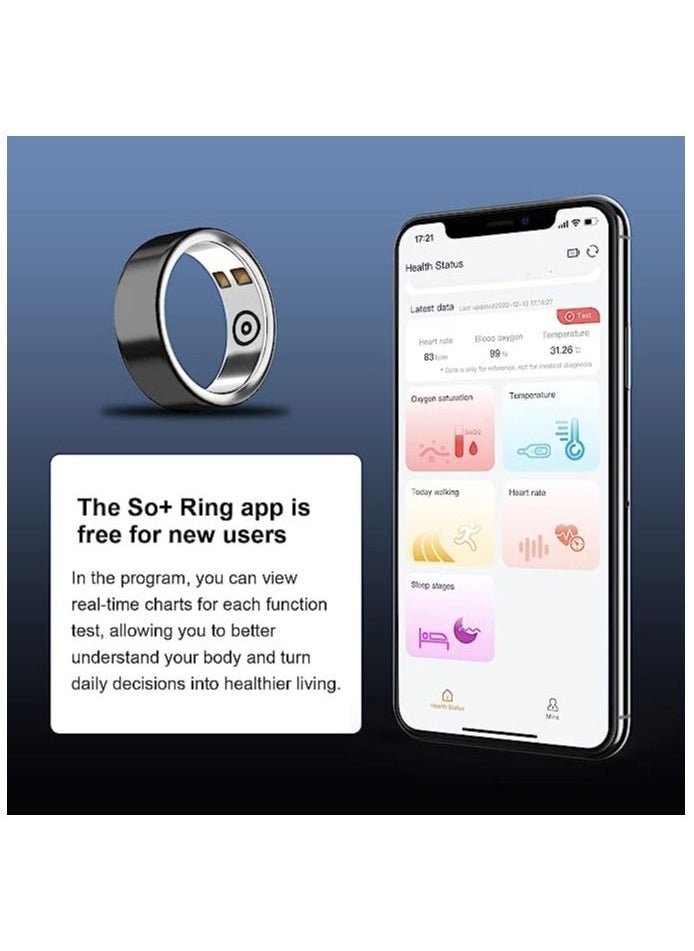 AROAQ - Health Fitness Tracker Smart Ring for Heart Rate Monitor Sleep Monitor Checks Body Temperature Blood Oxygen Ring with APP/Bluetooth Waterproof - Image 1