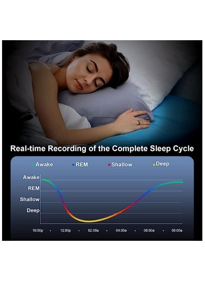 AROAQ - Health Fitness Tracker Smart Ring for Heart Rate Monitor Sleep Monitor Checks Body Temperature Blood Oxygen Ring with APP/Bluetooth Waterproof - Image 1
