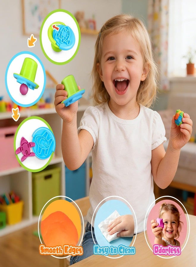 VConejo Playdough Tools Set, 34 Pcs Dough and Clay Accessories with Stamp, Cutters, Dino Maker, Animals Molds, Rolling Pins, Modeling Clay Play Tools Kit for Boys Girls - Image 5