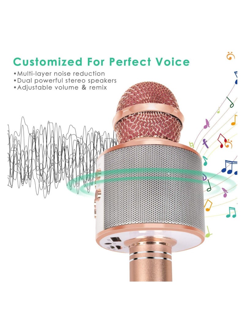 ELTRAZONE Wireless Bluetooth Karaoke Microphone for Kids, 5-in-1 Portable Handheld Karaoke Mic Speaker Player Recorder with Adjustable Remix - Image 2