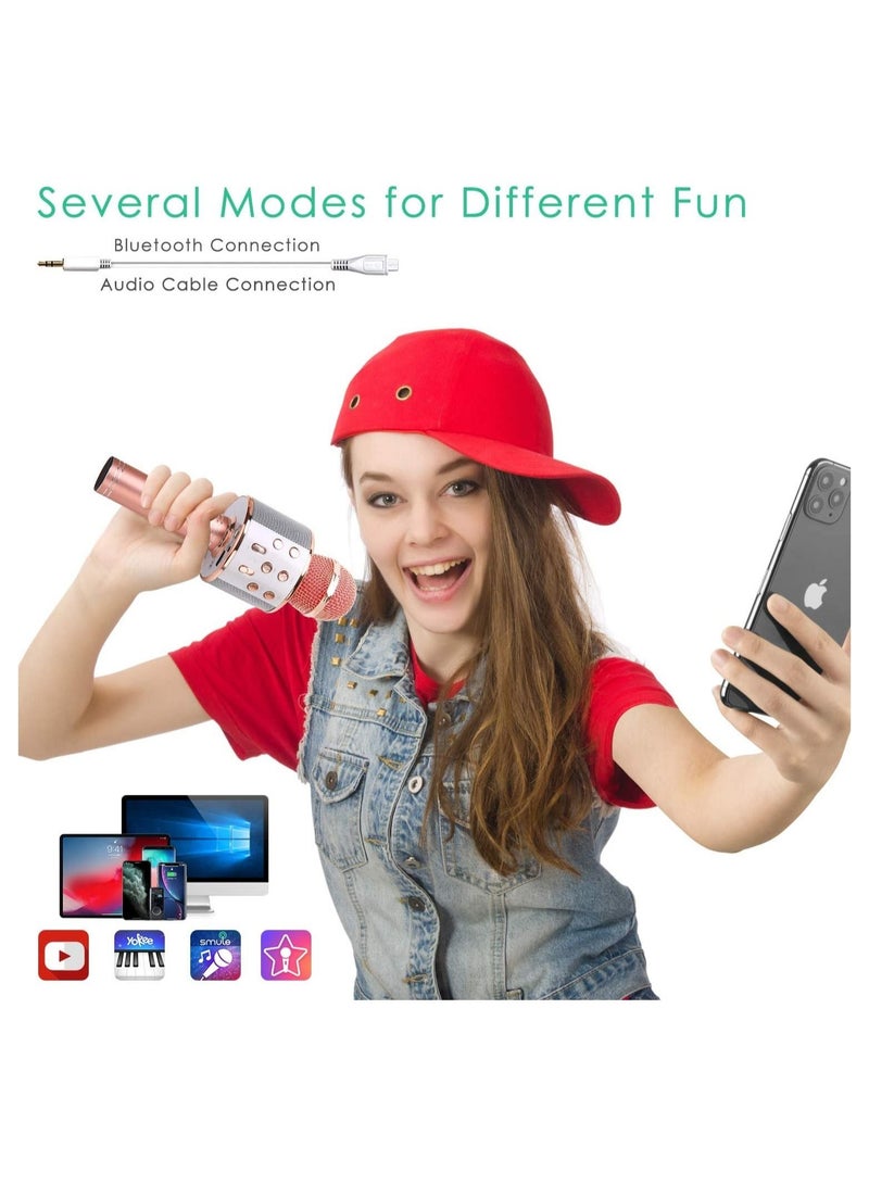 ELTRAZONE Wireless Bluetooth Karaoke Microphone for Kids, 5-in-1 Portable Handheld Karaoke Mic Speaker Player Recorder with Adjustable Remix - Image 4