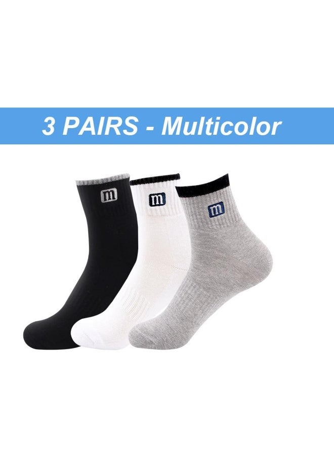 3 Pairs High Quality Men's Socks Cotton Fashion Sports Male Socks Breathable Comfortable Plue Man Long Socks