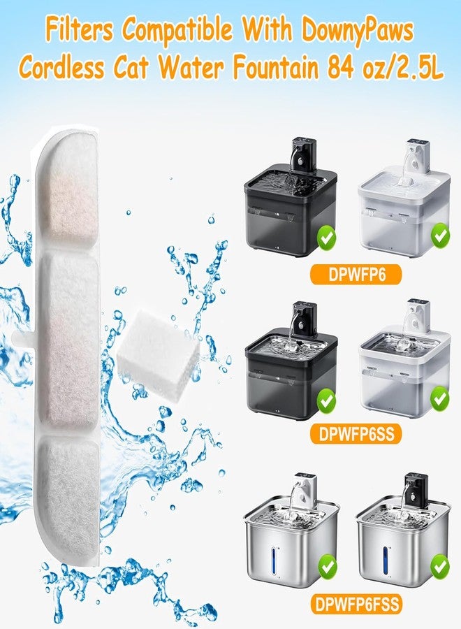 OUPUSES 16 Packs Replacement Filters Compatible with Downy Paws Cat Water Fountain, Filter Replacement for DownyPaws 84oz/2.5L Fursink Wireless Pet Water Fountain DPWFP6 (16 Filters & 16 Sponges) - Image 3