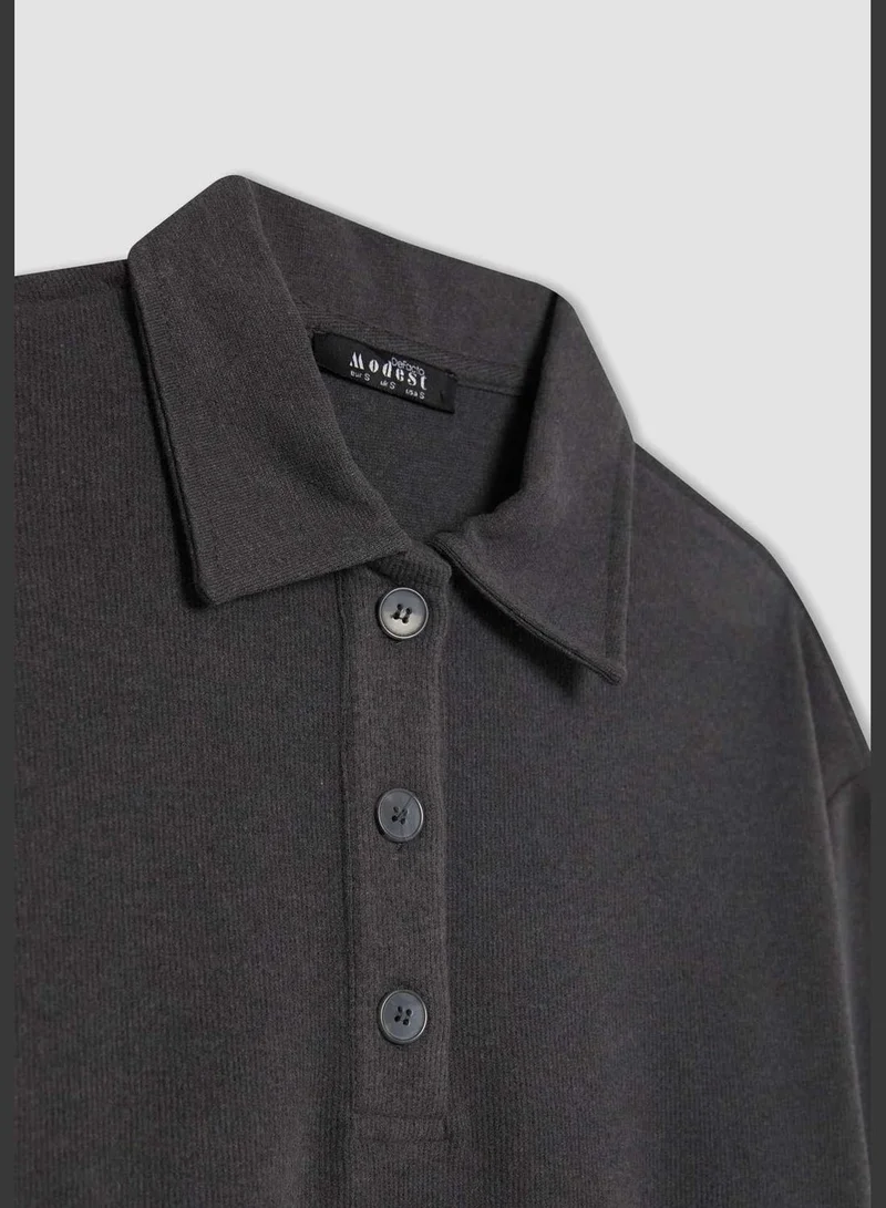 DeFacto Polo Collar Dress