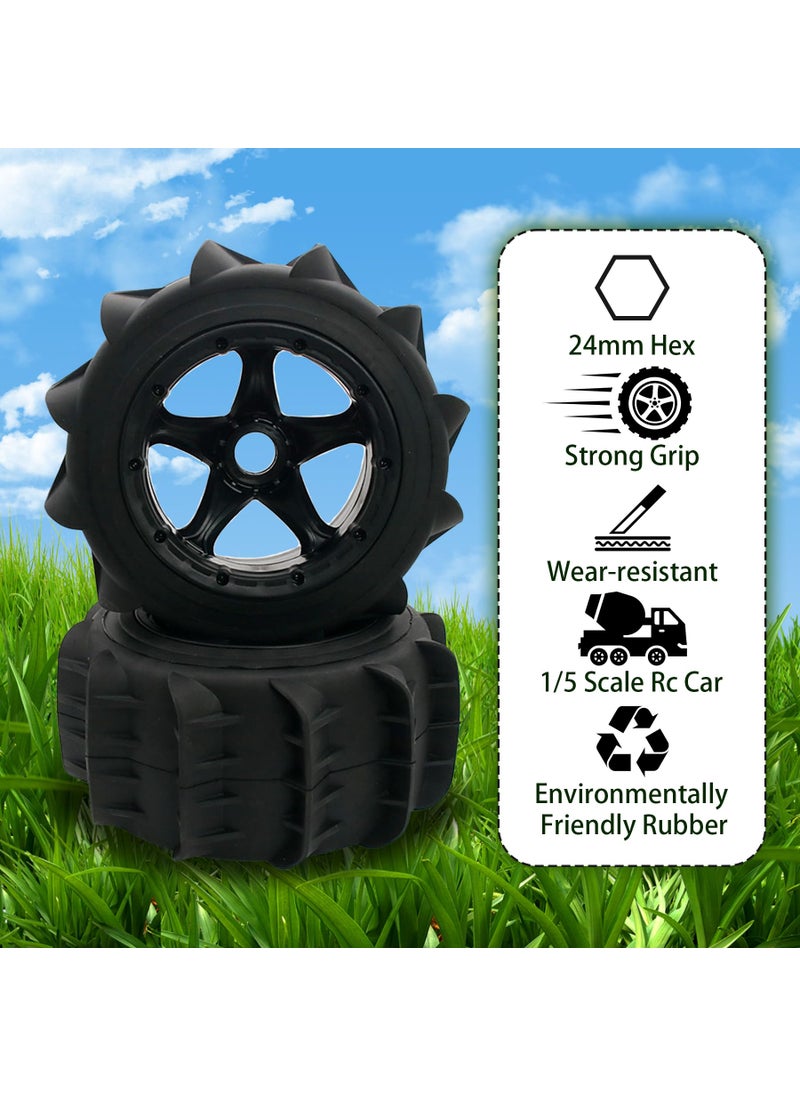 FLMLF FLMLF Sand Wheel Tire Set (2PCS) for 1/5 BAJA 5B 5T 5SC 190x90mm Hub Adapter Hexagon 24mm RC Wheels  - Image 3