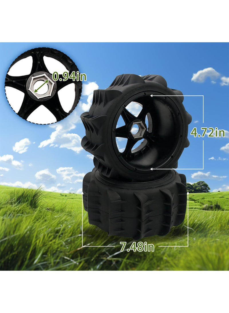 FLMLF FLMLF Sand Wheel Tire Set (2PCS) for 1/5 BAJA 5B 5T 5SC 190x90mm Hub Adapter Hexagon 24mm RC Wheels  - Image 4