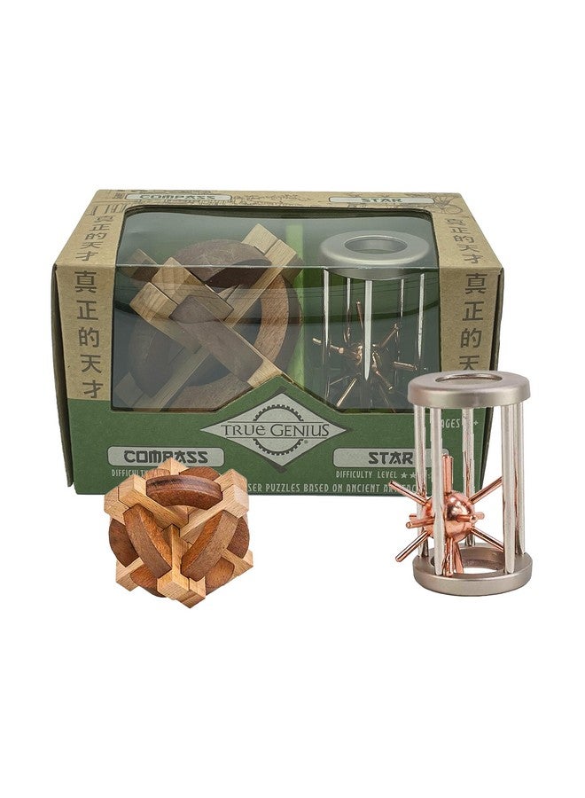Project Genius Compass And Star Combo True Genius Disentanglement Puzzles Brain Teasers Adult Puzzle Wooden (Tg018) - Image 1