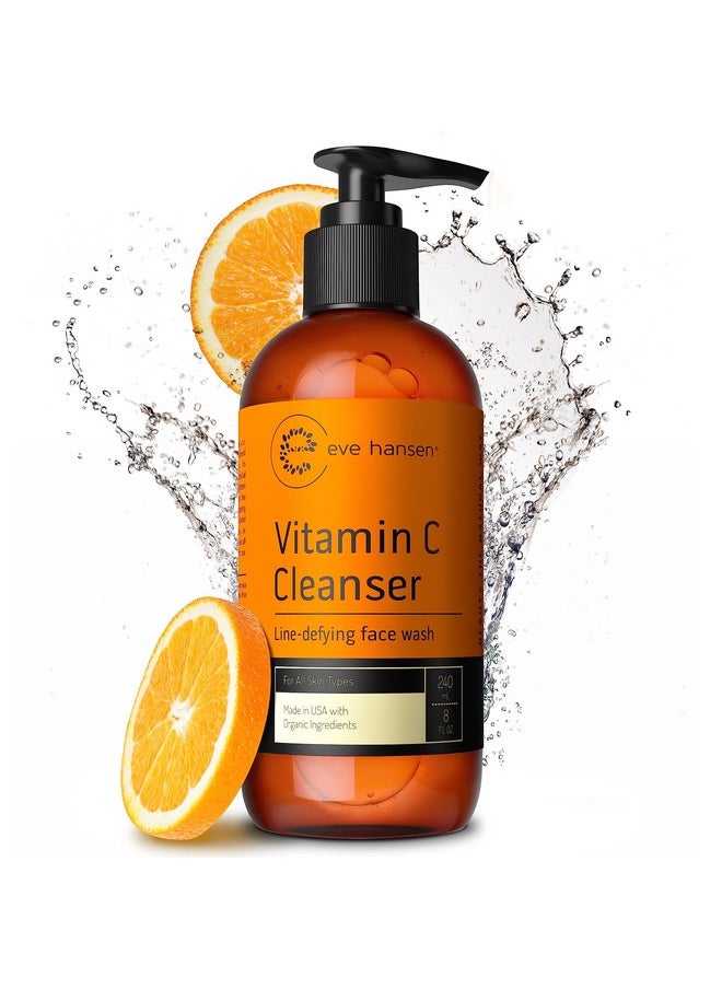 Eve Hansen - Eve Hansen Vitamin C Cleanser Face Wash - Natural Face Soap with Aloe Vera, Vitamin E & Rosehip Oil - Refreshing, Gentle, Moisturizing, Cruelty-Free Skincare 8 oz - Image 1