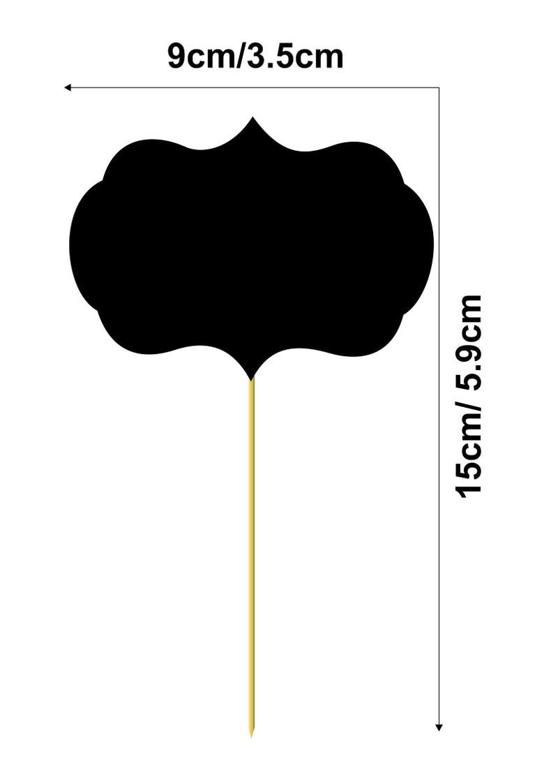 SVM CRAFT® Chalkboard Cupcake Picks Cake Toppers -50 Pieces- Cheese Markers Buffet Labels for Charcuterie Board Food Tags Toothpick Signs - Image 2