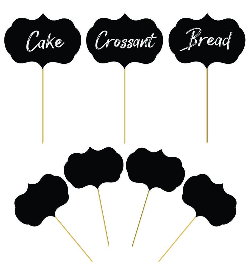 SVM CRAFT® Chalkboard Cupcake Picks Cake Toppers -50 Pieces- Cheese Markers Buffet Labels for Charcuterie Board Food Tags Toothpick Signs - Image 1