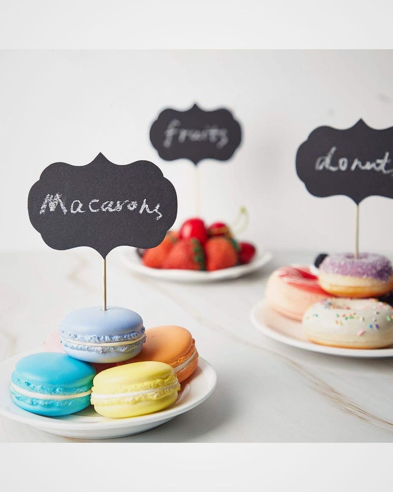 SVM CRAFT® Chalkboard Cupcake Picks Cake Toppers -50 Pieces- Cheese Markers Buffet Labels for Charcuterie Board Food Tags Toothpick Signs - Image 3
