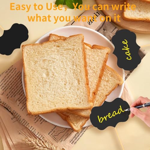 SVM CRAFT® Chalkboard Cupcake Picks Cake Toppers -50 Pieces- Cheese Markers Buffet Labels for Charcuterie Board Food Tags Toothpick Signs - Image 4
