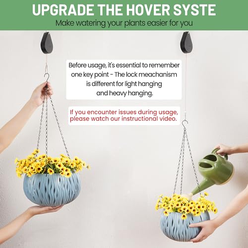 Kitwinney Retractable Plant Hanger - Upgrade Plant Pulleys for Hanging Plants, Easy to Raise and Lower, Suitable for Garden Flower Pots, Hanging Planter, Bird Feeder（Black, 4 PCS） - Image 2
