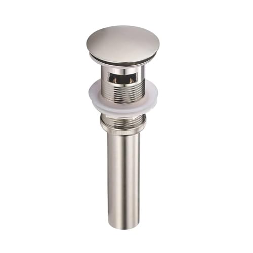 Yodel Faucet Bathroom Sink Drain with Overflow - Big Cap Pop up Drain Fit for Large Undermount Sink with Standard 1 3/4" Drain Opening,Brushed Nickel,YDPOP-3 - Image 1
