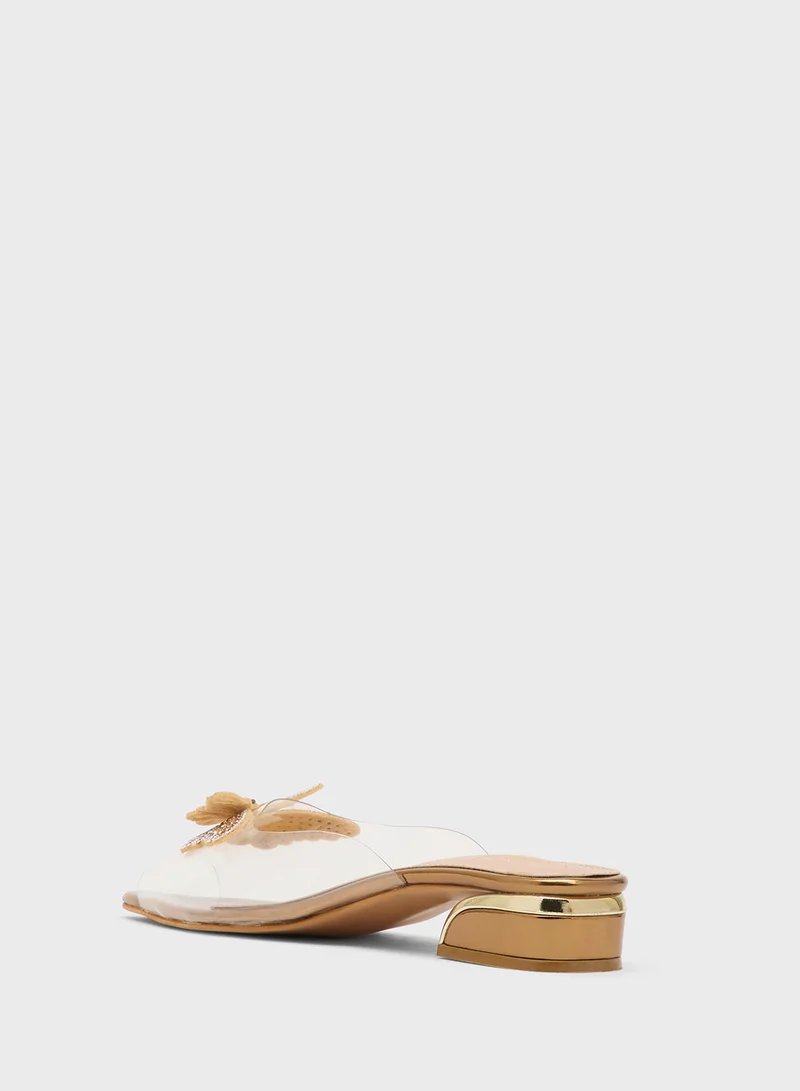 بيتك ستيبس Low Heeled Clear Sandal