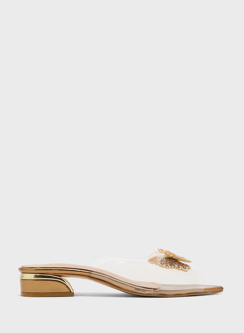بيتك ستيبس Low Heeled Clear Sandal