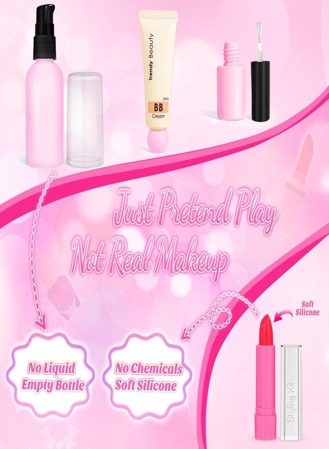 INNOCHEER Pretend Makeup for Toddlers, Toy Play Makeup Set for Kids 3-5, Toddler Makeup Kit Pretend, Fake Makeup for Kids, Princess Toddler Toys for Girls, Gifts Toys for 3 4 5+ Year Old Girls(Not Real Makeup) - Image 3