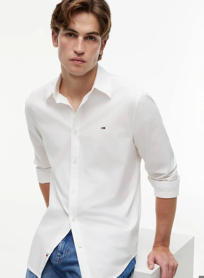Tommy Jeans Regular Fit Flag Embroidery Poplin Shirt