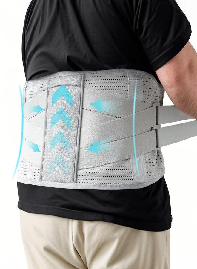 King Mills Plus Size Back Brace for Lower Back Pain, Breathable Obese Belly Support for Sciatica, Back Pain, Scoliosis, Two Sets of Support Bars. Lightweight. (Belly: 52" - 60") - Image 1