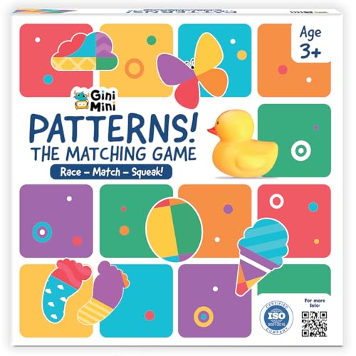 GiniMini Pattern! The Matching Activity Set for Kids 3 4 5 | Fast-Paced Shape Spotting Game with Buzzer | Fun Preschool Educational Toy for Focus, Attention & Visual Recognition | Party Game Gift - Image 1