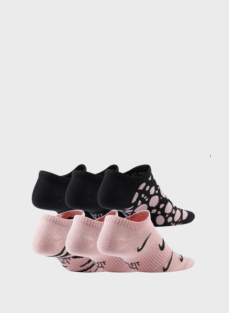 Nike Youth 6 Pack Everyday Graphic No Show Socks