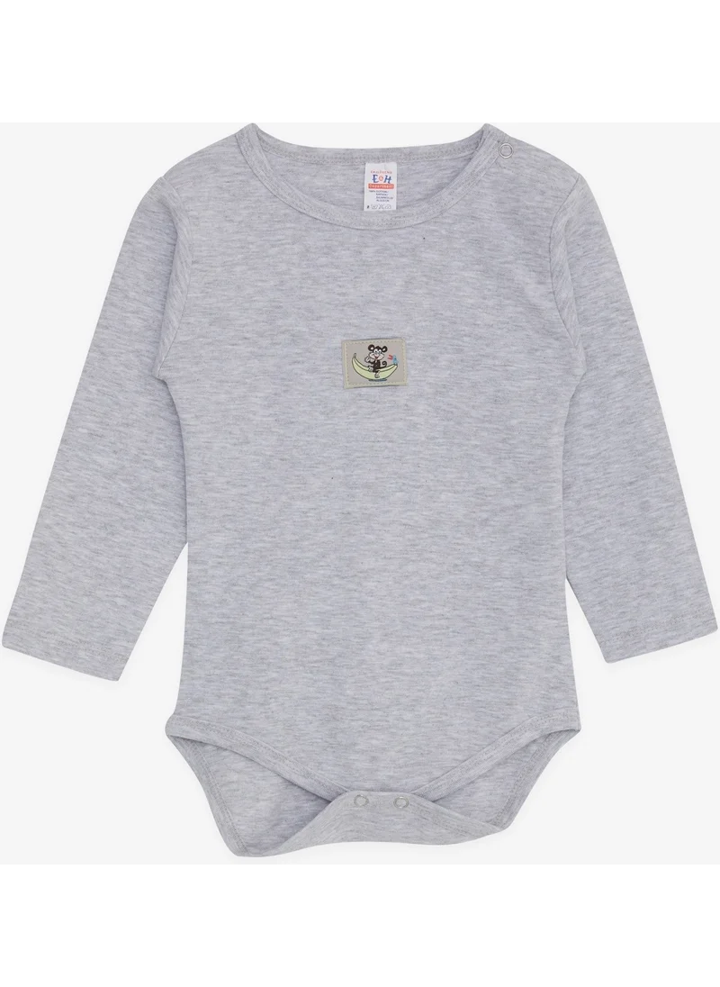 Breeze Baby Boy Snap-On Bodysuit with Lock Pick Printed 9 Months-3 Years, Light Gray Melange