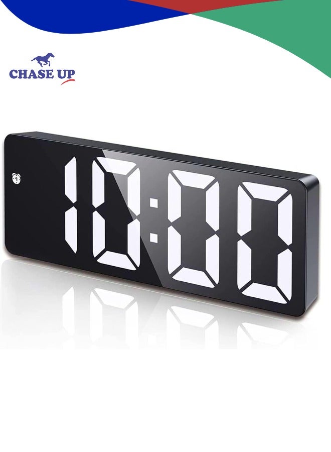 Chase Up Smart LED Digital Alarm Clock: Electric Nightlight with 3 Adjustable Brightness, Voice Control Desk Clock with Date/Month/Temperature Displayed, with USB/Battery Powered for Home Bedroom - Image 1
