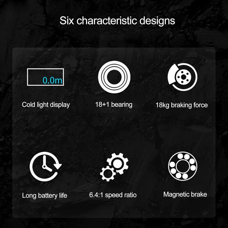 klarako Electric Bill Fishing Reel, Spinning Reel Fishing Reel Metal lid Reel 6.4: 1 Glass Wire LCD Fishing Reel, Ultra Smooth ShanryasEWi6m1w ShanryasEWi6m1w - Image 4