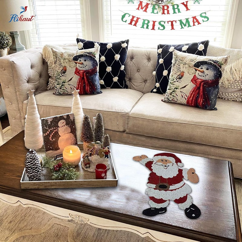 FLIHAUT FliHaut Handcrafted Beautiful Beaded PlacematTablemat 12 16 Inch Smiling Santa Claus - Image 3