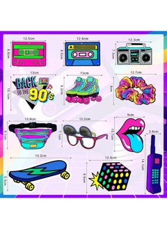 Chinco 48 Pieces 90S Theme Party Decorations Kit 90S Retro Party Hanging Swirls Colorful 1990 Hip Hop Throwback Birthday Party Ceiling Streamers Ceiling Decor For 1990S Hip Hop Disco Rock And Roll Party  - Image 4