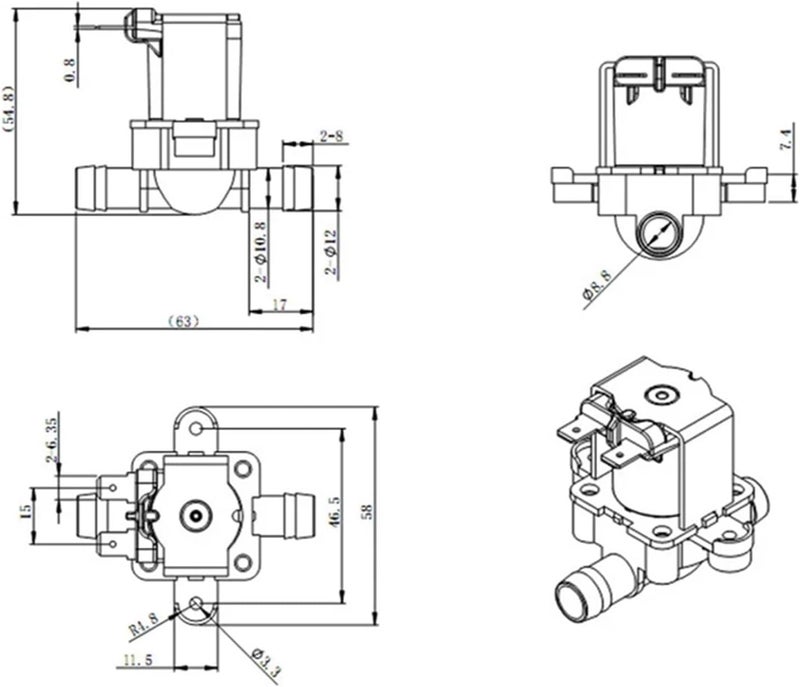 Dc 12V 24V 220V Electric Solenoid Valve Normally Closed Pressure Solenoid Valve Valve Switch(24V_NORMALLY OPEN) - Image 4