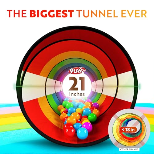 Playz Extra-Large Play Tunnel for Toddlers 1-3 Years – Pop-Up Baby Crawl Tube, Sensory Activity, Indoor & Outdoor Kids Toy, Collapsible for Easy Storage - Image 2